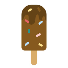 Summer flat color icon. Ice cream bar