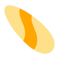 Summer flat color icon. Surfing board