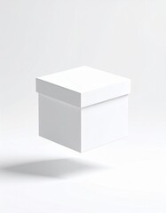White Square Gift Box on White Background