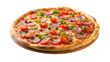 pizza on white background