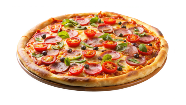 pizza on white background