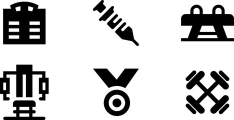 Modern Rounded Filled Fitness Icon Set