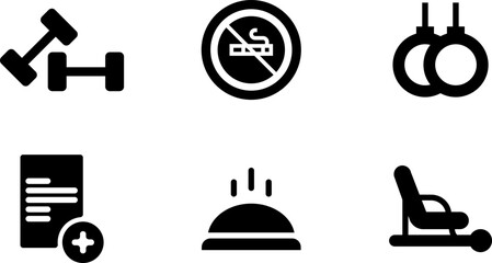 Modern Rounded Filled Fitness Icon Set