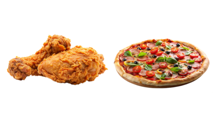 chicken fried and pasta