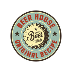 Beer house logo emblem vector design