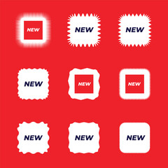 Set of red star flashes. Price stickers, sales stickers, price tags, starburst, quality signs, retro stars, sales or discount stickers, sunburst