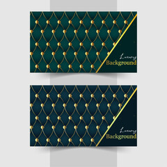 Mysterious Luxury Background with Intricate Gold Accents and Blue Green Geometric Shapes	