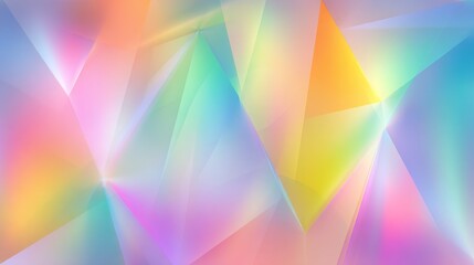 Abstract iridescent pastel background with holographic rainbow colors including pink, orange, yellow, green, blue, and purple in smooth gradients and detailed vector design in high resolution