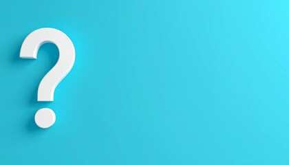 Question mark on blue background with copy space. Question concept
