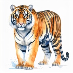 Obraz premium Watercolor Painting of a Majestic Tiger
