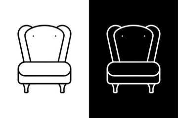 Chic Slipper Chair Illustration Classic Minimalist Furniture line icon