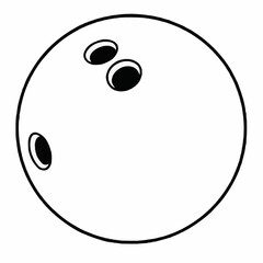 Fototapeta premium Bowling ball - black and white vector silhouette symbol illustration, isolated on white background