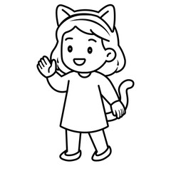children in halloween costumes illustration