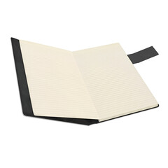 An open notebook with lined pages, ideal for writing notes or journaling.