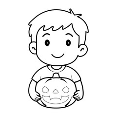 children in halloween costumes illustration