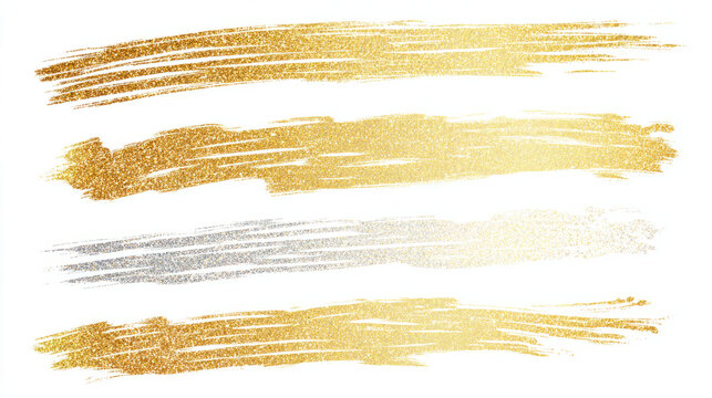 Metallic brush stroke foil set with shimmering light paths