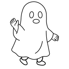 Obraz premium children in halloween costumes illustration