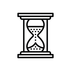 Obraz na płótnie Canvas Black line icon for hourglass