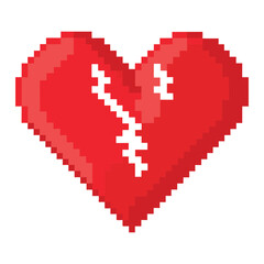 Obraz premium Pixel broken heart