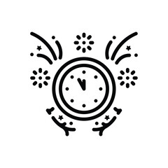 Black line  icon for old new year