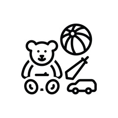 Black line  icon for toys