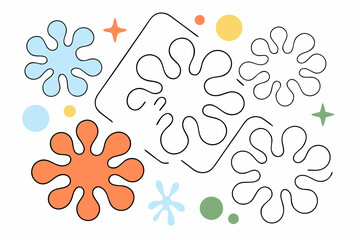 isolated ink splashes