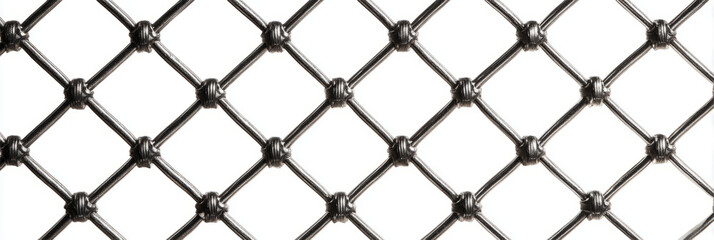 Naklejka premium Steel mesh pattern isolated white background