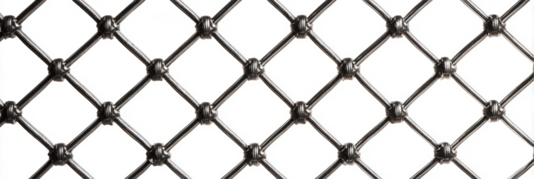 Steel mesh pattern isolated white background