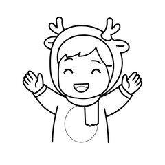 Obraz premium children in christmas costumes illustration