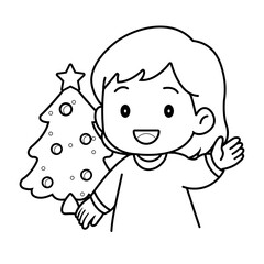children in christmas costumes illustration