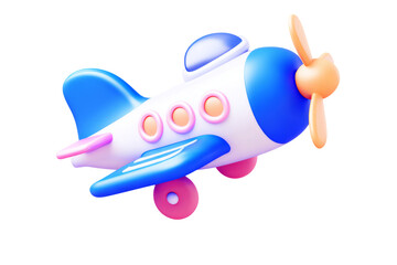 Naklejka premium Fancy airplane, funny design in the air, white background
