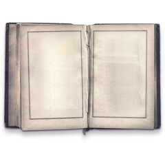 An open, empty book with blank pages, suggesting a space for writing or recording thoughts.