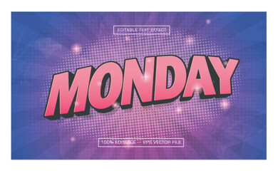 Monday editable text effect