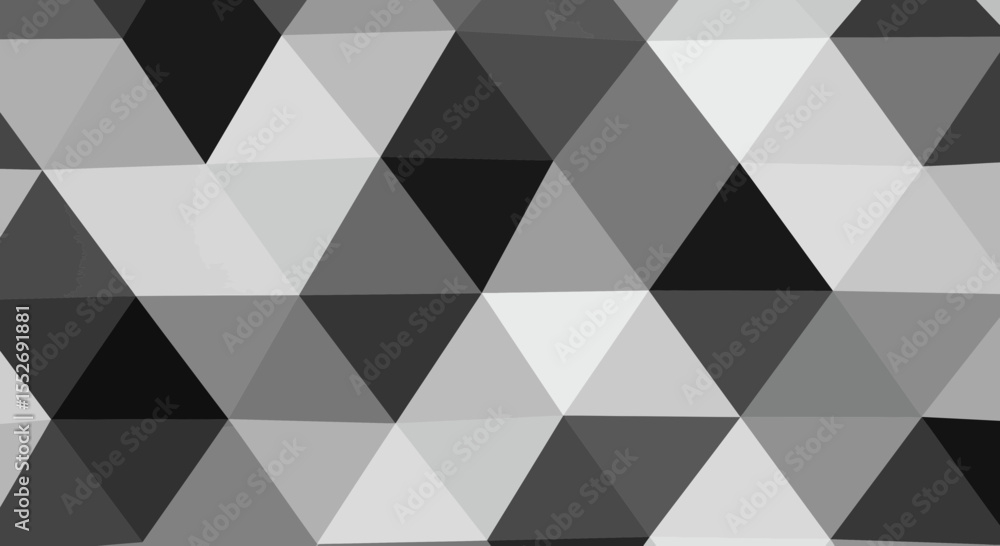 Poster Abstract monochrome background with triangular pattern and mosaic structure