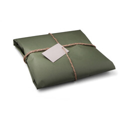 A neatly wrapped package tied with twine and a blank tag, ready for gifting or shipping.
