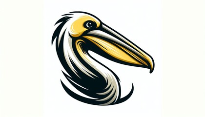 Fototapeta premium Stylized Pelican Head Vector Illustration