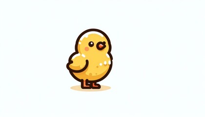 Cute Yellow Pixel Art Baby Chick Illustration