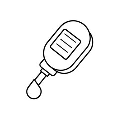 Simple Outline Illustration of Glue Bottle with Applicator for Various Creative and Practical Applications in Black and White Style