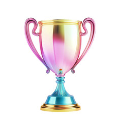 Colorful iridescent trophy award winning prize competition success