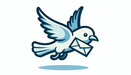 Fototapeta premium White Dove Carrying Envelope in Flight Pixel Art Illustration