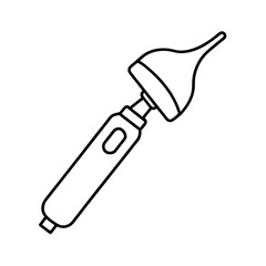 Nasal Aspirator Device Illustration Minimalist Line Art Style A Simple Medical Equipment Icon Suitable For Healthcare and Parenting Related Projects
