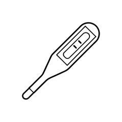 Digital Thermometer Illustrating Sickness Diagnosis Simple Clinical Equipment Healthcare Medical Tool Depiction of Medical Device and Measurement Instrument