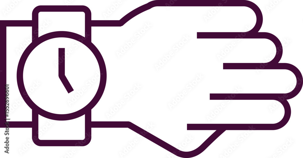 Poster time and clock line icon element