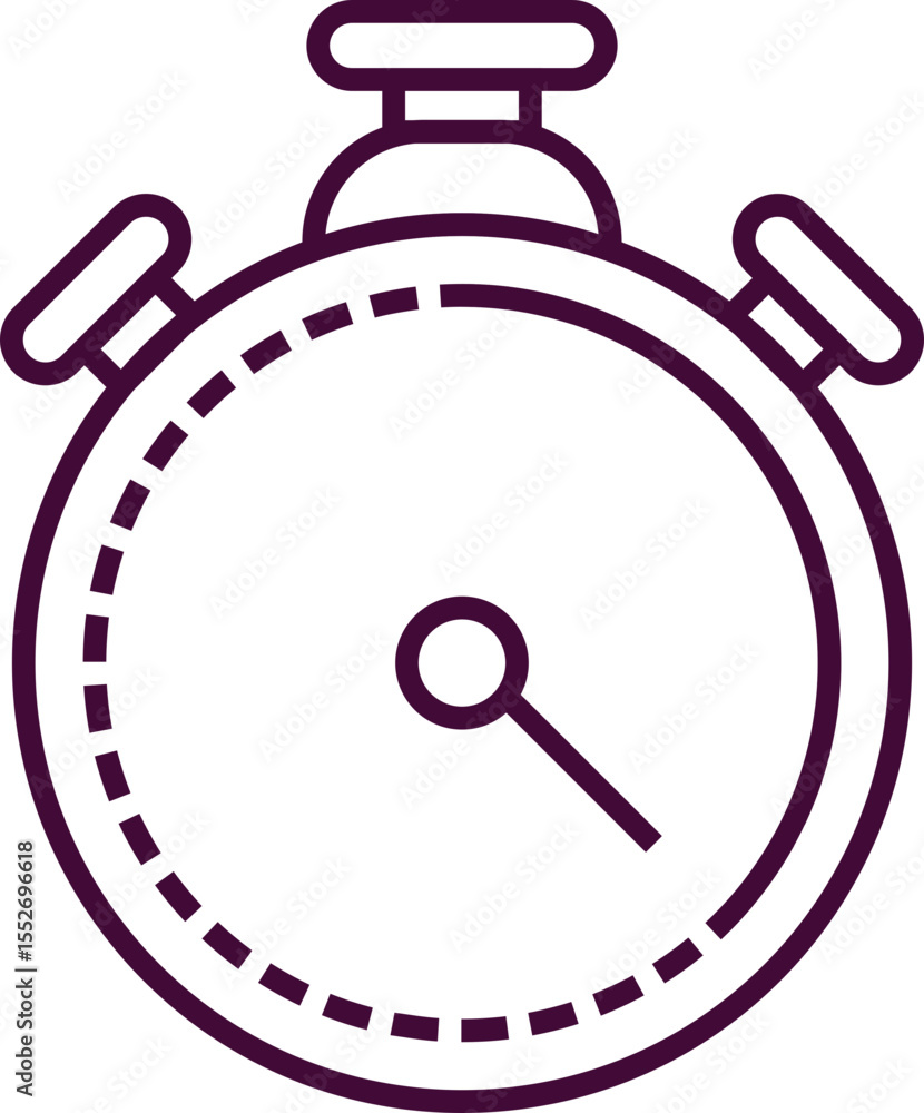 Poster time and clock line icon element