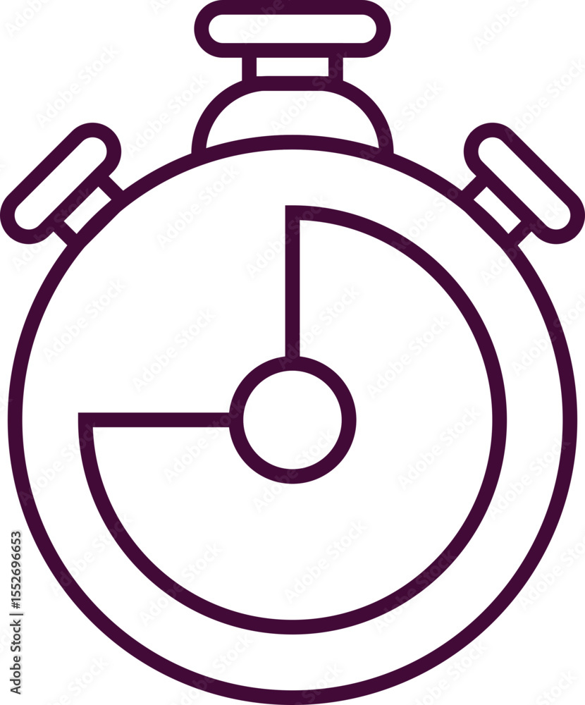 Poster time and clock line icon element