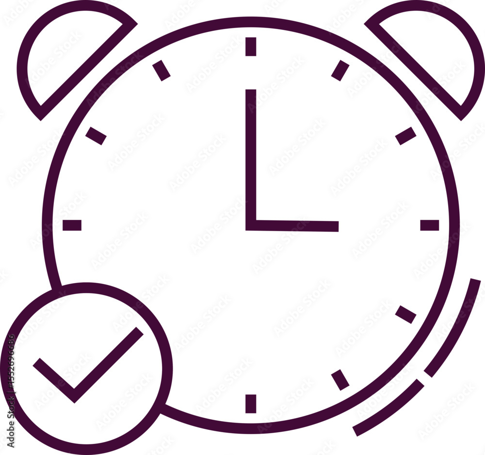 Poster time and clock line icon element