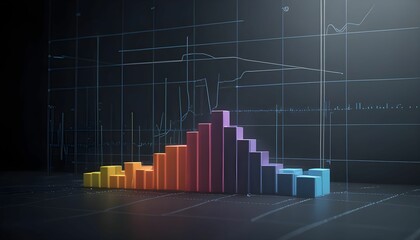 business graph on a black background