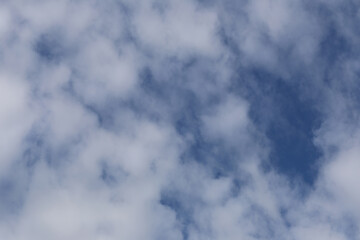 Stunning Sky with Fluffy White Clouds on a Bright Day Enveloping Shades of Blue and White in a Serene Atmosphere Perfect for Peaceful Nature Scenes and Backgrounds