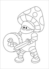 Prepare for battle with this captivating series of black and white line art, showcasing your favorite fruits and vegetables transformed into legendary warriors! Discover the might of a Viking broccoli