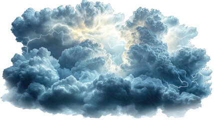 Fototapeta premium Thundercloud with bright lightning and rain